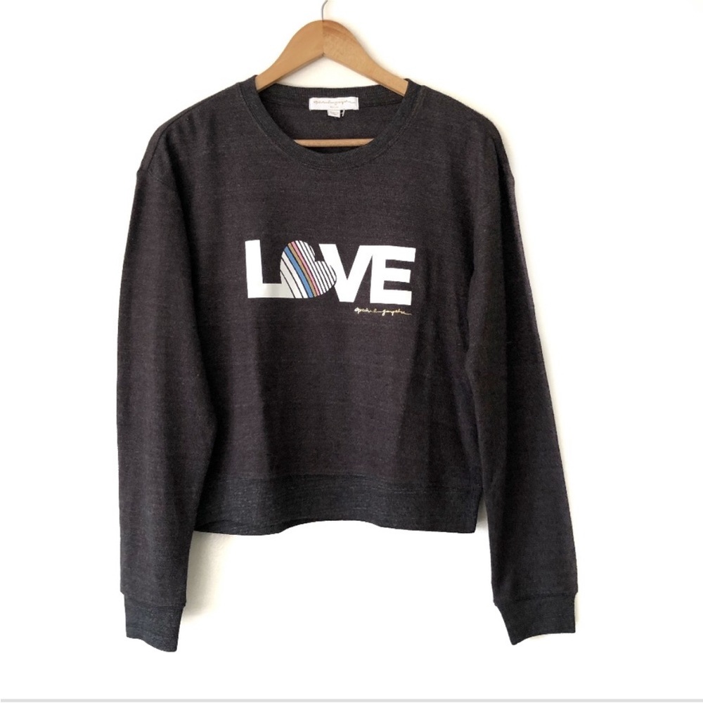Spiritual Gangster LOVE Pullover Gray Sweater - Picture 2 of 5
